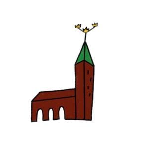 Illustration of a Stockholm church tower
