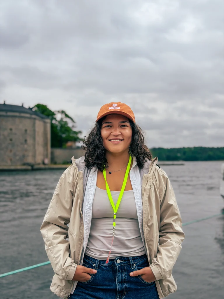Raquel, Local Xpert guide, by the water on the Stockholm & Vaxholm tour