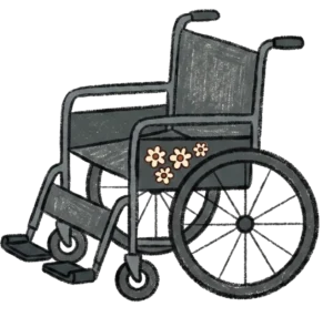 Illustration of a wheelchair