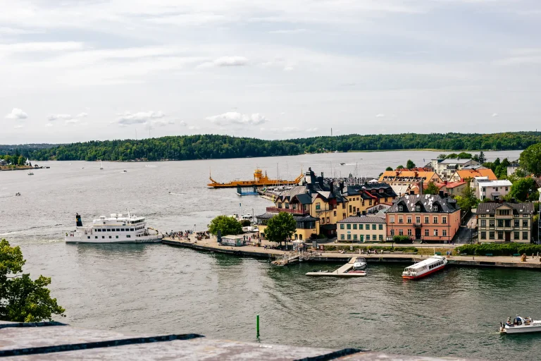 Vaxholm seen across the water on the Stockholm & Vaxholm tour
