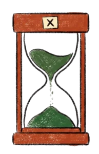 Illustration of an hourglass