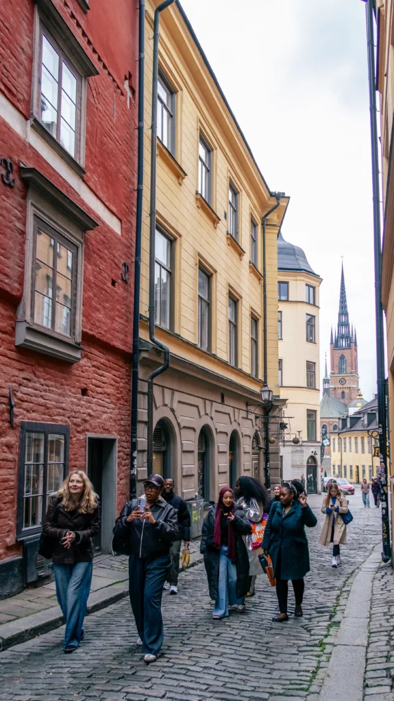 Cobbled lane in Gamla Stan on the Lola Akinmade tour