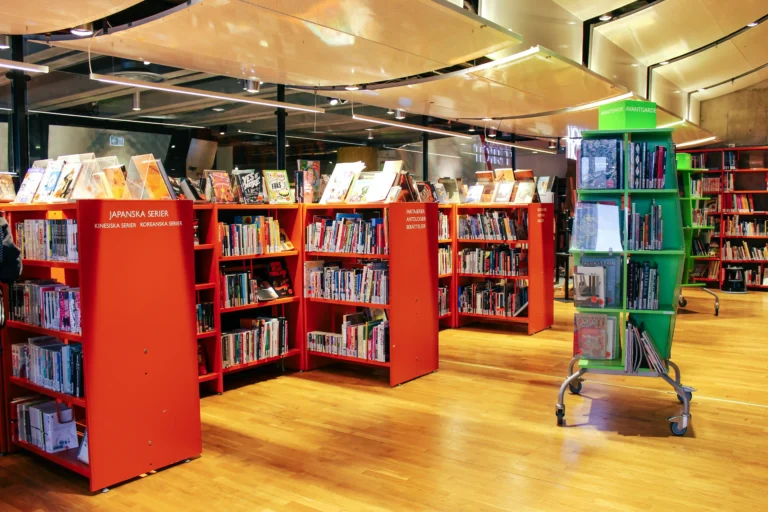 Inside a Stockholm public library