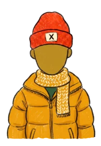 Illustration of a Local Xpert guide in winter clothes