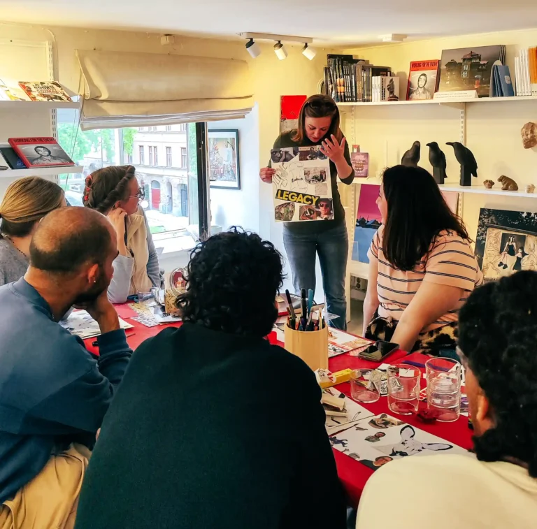 Guests creating their own pieces at the Urban Art Tour workshop
