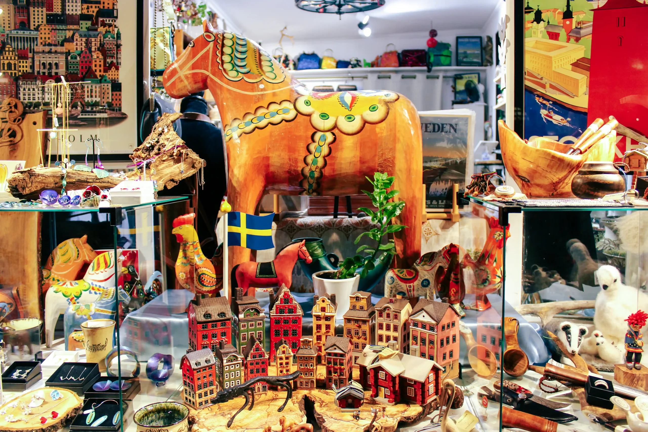 Dala horses and Swedish Christmas decorations