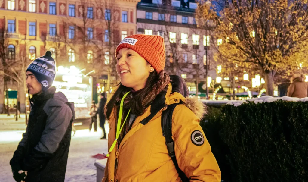 A Local Xpert guiding a Christmas tour in central Stockholm