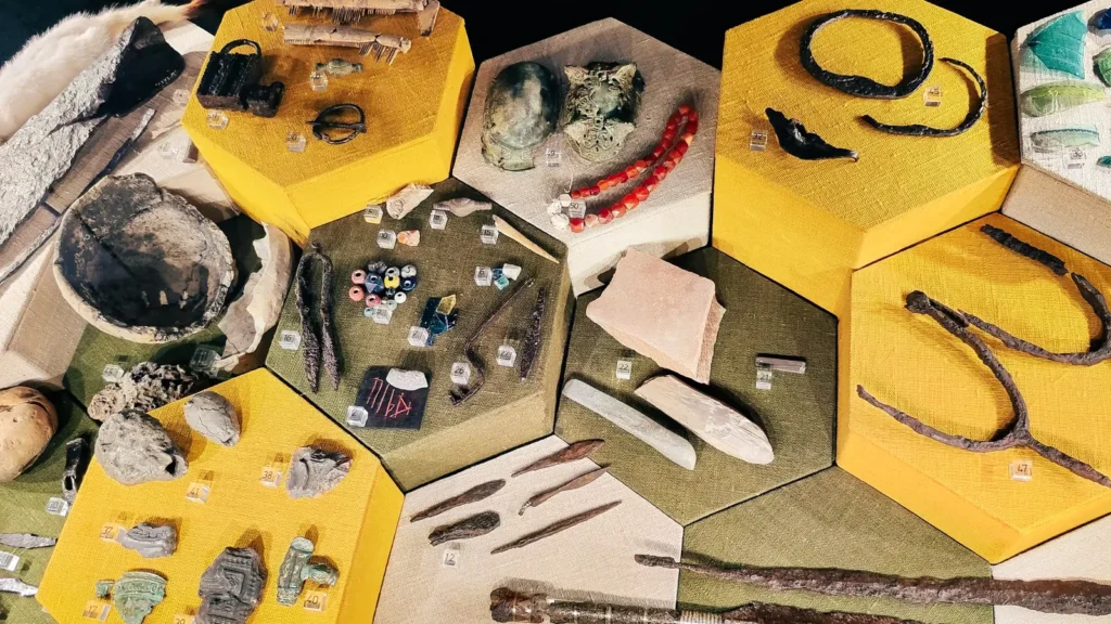 Viking-era relics on display at the Gamla Uppsala Museum