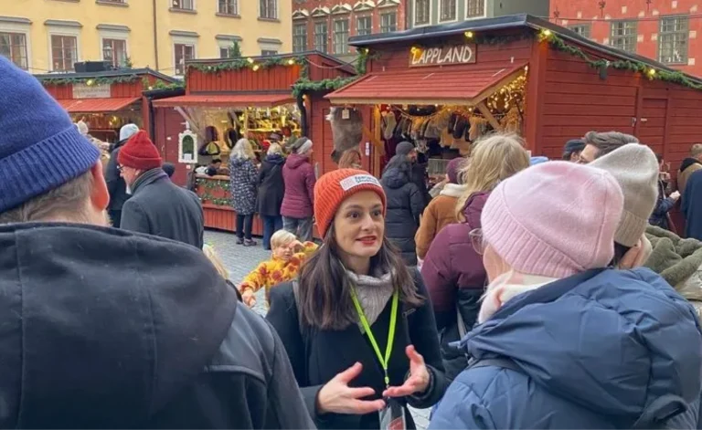 Guests on the Stockholm Christmas traditions food tour