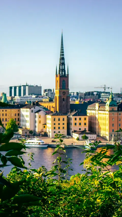 Riddarholmen Church and the Stockholm skyline